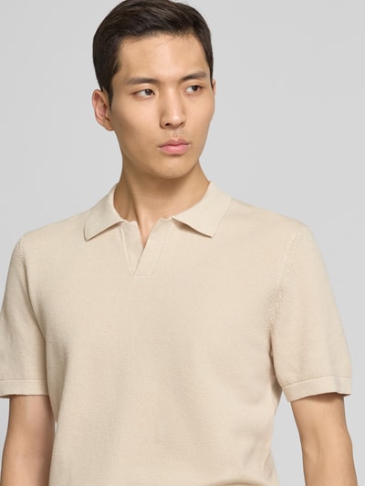 Casual Friday Regular Fit Poloshirt aus Baumwoll-Leinen-Mix Modell 'MATEO' Sand 3