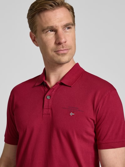 Napapijri Regular Fit Poloshirt mit Label-Stitching Modell 'elbas' Bordeaux 3