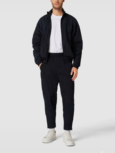 BOSS Orange Sweatjacke mit Label-Stitching Modell 'Zelon' Marineblau 1