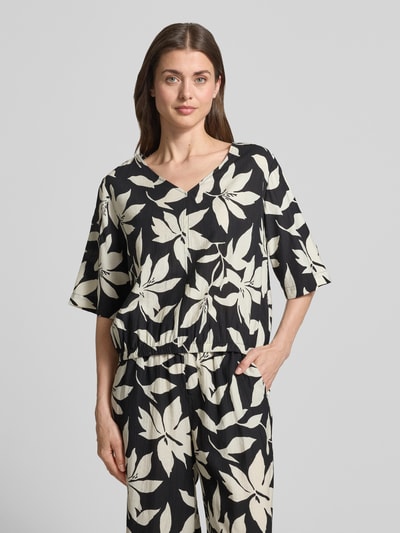 s.Oliver RED LABEL Relaxed Fit Blusentop aus Viskose-Mix Black 4