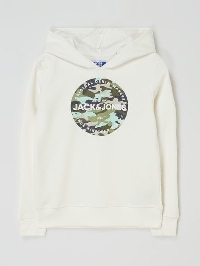 Jack & Jones Bluza z kapturem z logo model ‘Pete’ Złamany biały 1