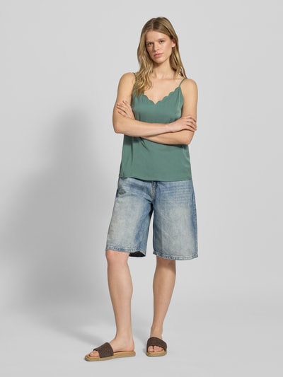 Only Top bluzkowy o kroju regular fit z dekoltem w serek model ‘DEBBIE’ Trzcinowy 1