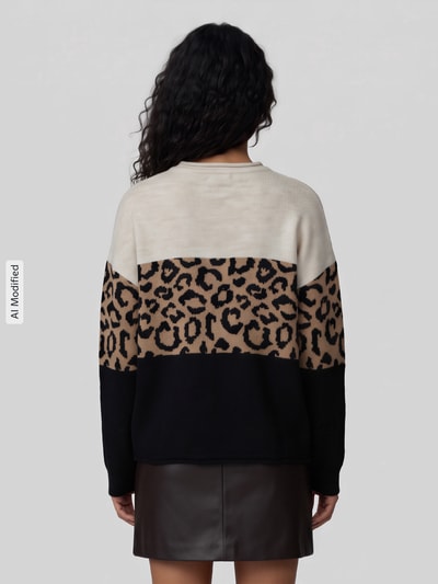 ONLY Relaxed Fit Pullover mit Leoparden-Muster Sand 5