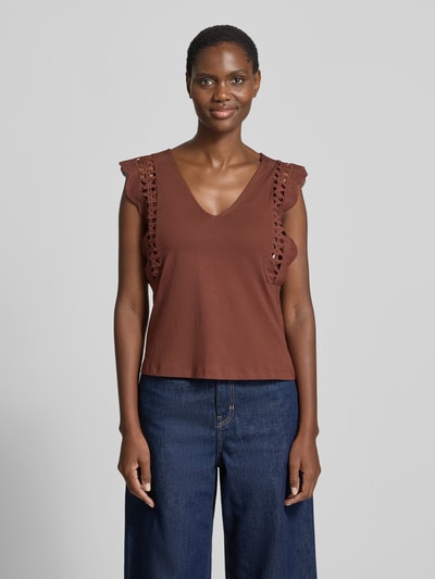VERO MODA Regular Fit Top aus reiner Baumwolle Modell 'GABBY' Bordeaux 4
