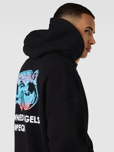 PEQUS Hoodie mit Label-Print Black 3