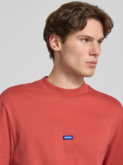 HUGO Blue Regular Fit T-Shirt aus reiner Baumwolle Modell 'NIEROS' Hellrot 3