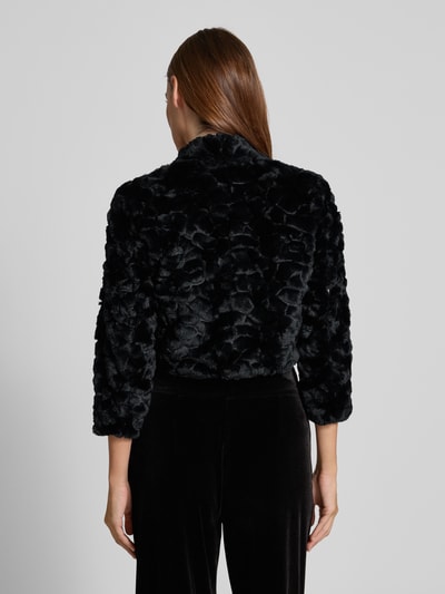 Christian Berg Cocktail Kurtka koktajlowa ze sztucznego futra ze stójką Czarny 5