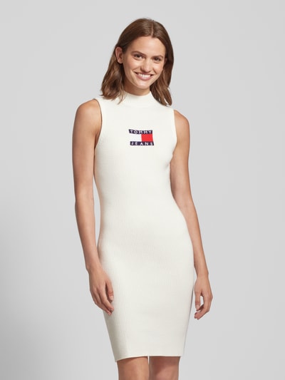 Tommy Jeans Knielanges Kleid mit Label-Stitching Offwhite 4