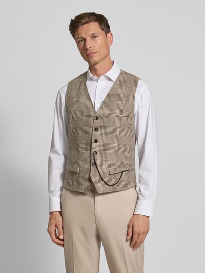 CG - Club of Gents Gilet met linnen, model 'Mitch' Beige - 4