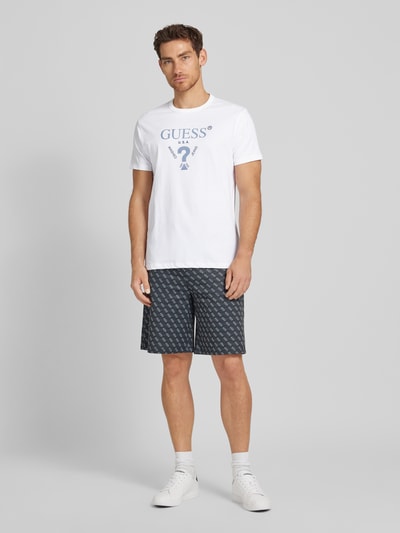 Guess T-Shirt mit Label-Print Weiss 1