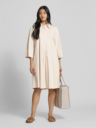 Marc Cain Knielanges Hemdblusenkleid mit 3/4-Arm Sand 1