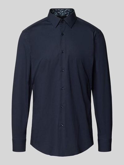 BOSS Slim Fit Businesshemd aus Baumwoll-Mix Modell 'HANK' Marine 2