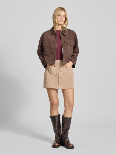 Only Spódnica mini sztruksowa z mieszanki bawełny model ‘AMAZING GLOBAL’ Piaskowy 1