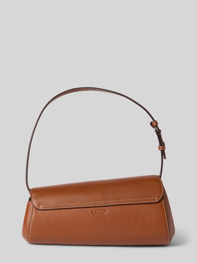 Lauren Ralph Lauren Handtas van echt runderleer met logo-applicatie Cognac - 4