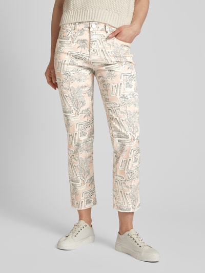 SEDUCTIVE Slim fit broek met all-over print, model 'CLAIRE' Lichtroze - 4