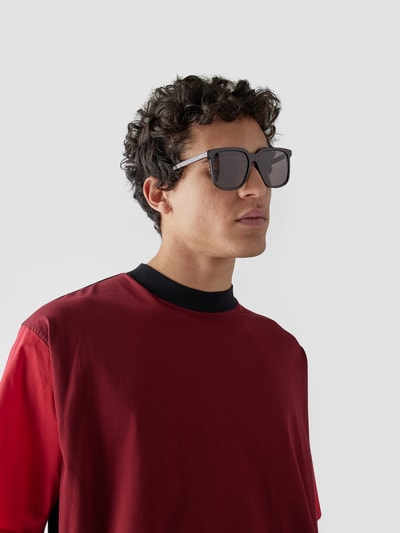 Saint Laurent Unisex Sonnenbrille mit Label-Prints Schwarz 7