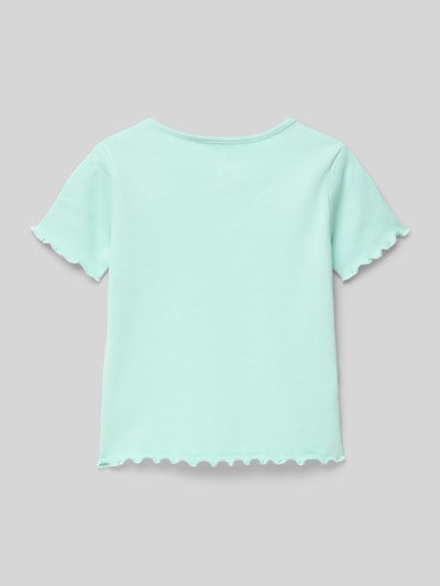 Blue Seven T-Shirt in Ripp-Optik mit Rundhalsausschnitt Helltuerkis 3
