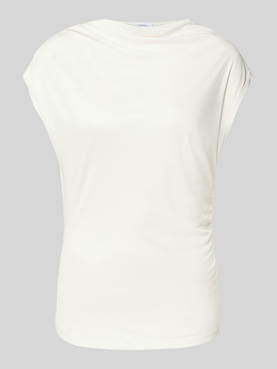 Produktfoto, T-Shirt aus Viskose mit Raffungen von comma, czysta wiskoza, krój regular fit, rękawki kappa, długość tyłu w rozmiarze 36: 65 cm