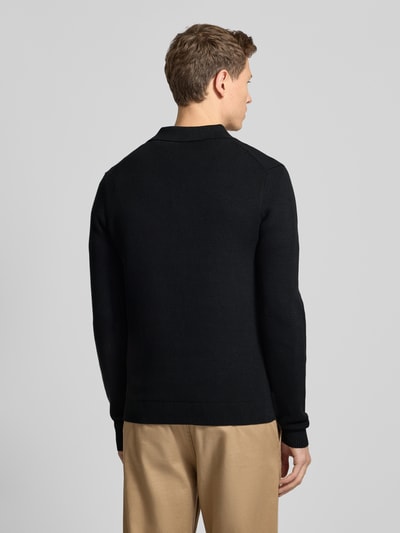 SELECTED HOMME Regular fit gebreide pullover van biologisch katoen, model 'DANE' Zwart - 5