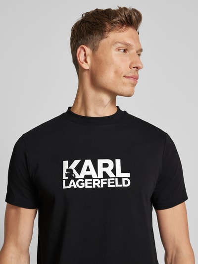 Karl Lagerfeld T-shirt met labelprint Zilver - 3