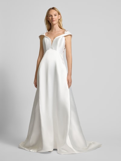 Luxuar Brautkleid mit Spitzenbesatz Offwhite 4