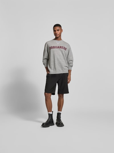 Dsquared2 Sweatshirt mit Logo-Stitching Mittelgrau Melange 1