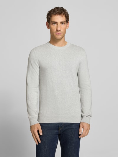 MCNEAL Strickpullover aus Baumwoll-Kaschmir-Mix mit Rundhalsausschnitt Hellgrau Melange 4