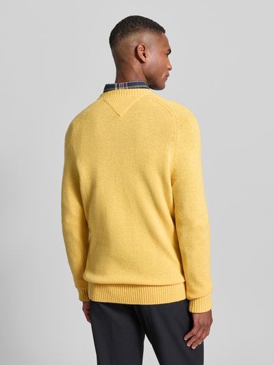 Tommy Hilfiger Regular Fit Strickpullover aus feinster Wolle GELB 5