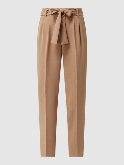 s.Oliver BLACK LABEL Bundfaltenhose mit verkürztem Bein und Stretch-Anteil Camel Melange 2