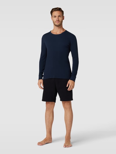 Schiesser Shirt met lange mouwen in fijnriblook, model 'REVIVAL' Donkerblauw - 1