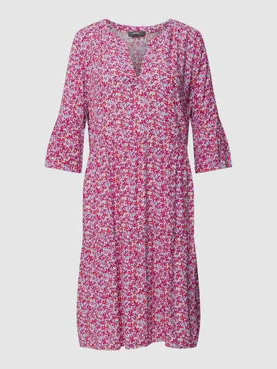 Montego Knielanges Kleid aus Viskose mit Allover-Muster Blau 2