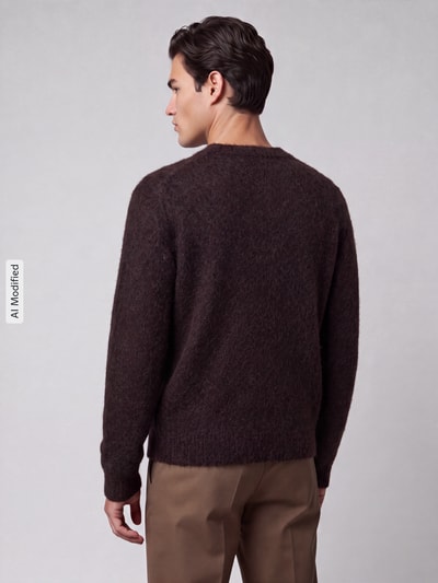 Jake*s Studio Men Regular Fit Strickjacke aus Woll-Mix Mittelbraun 5