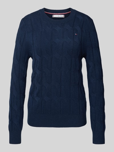 Tommy Hilfiger Regular Fit Strickpullover aus reiner Wolle Marine 2