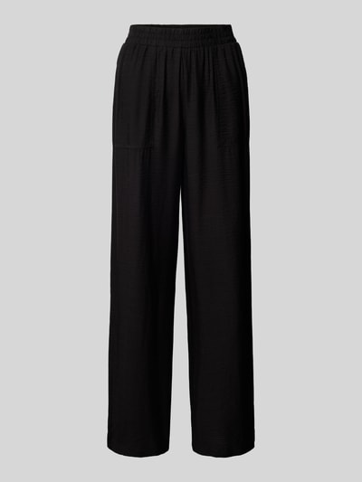 ICHI Spodnie materiałowe z szeroką nogawką i elastycznym pasem model ‘TANESSA’ Czarny 2