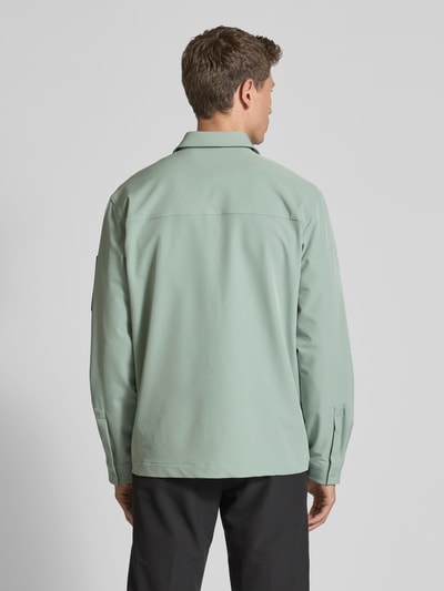 BOSS Green Regular fit overshirt met drukknoopsluiting Mintgroen - 5