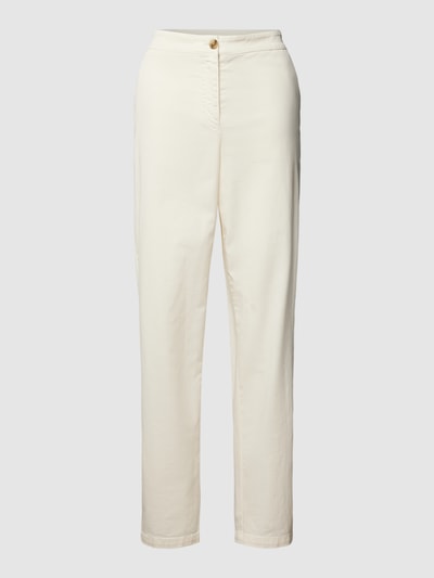 BOSS Black Women Regular fit stoffen broek in effen design, model 'Tolinda' Offwhite - 2