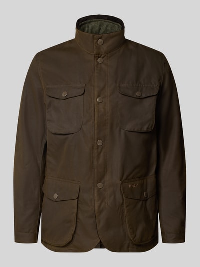 Barbour Funktionsjacke mit gewachstem Twill Oliv 1