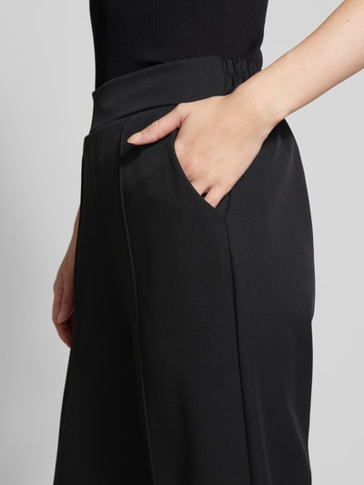 ZABAIONE Wide Leg Stoffhose mit fixierten Bügelfalten Black 3