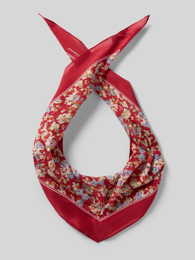 Produktfoto, Tuch aus reiner Seide Modell 'FLR LRG DMD' von Lauren Ralph Lauren, Optik: mehrfarbig, Muster: floral, Applikation: Label-Schriftzug, Materialverarbeitung: Twill, Material: reine Seide