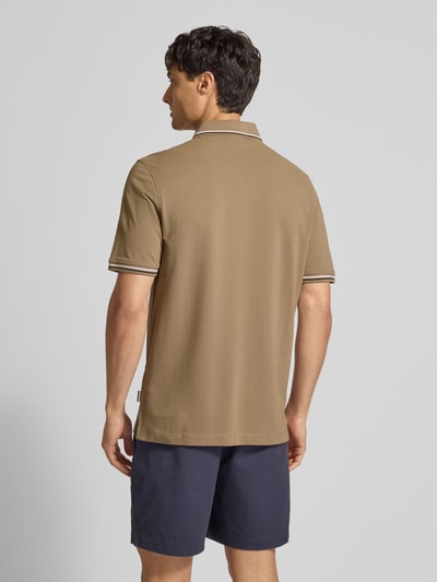 bugatti Poloshirt met korte knoopsluiting Taupe - 5