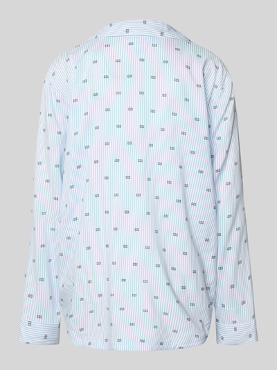 Tommy Hilfiger Pyjamaoberteil mit Logo Print aus Viskose Hellblau 5