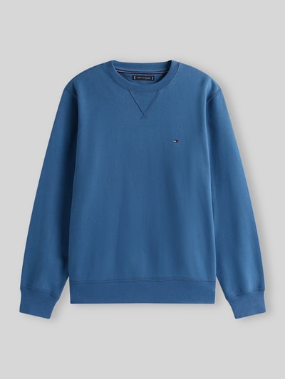Tommy Hilfiger Regular Fit Sweatshirt aus reiner Baumwolle mit Logo-Stitching Petrol 2