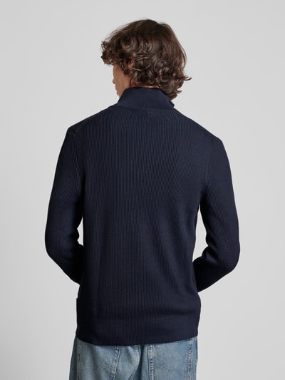 Jack & Jones Sweter z dzianiny z kołnierzem model ‘PERFECT’ Granatowy 5