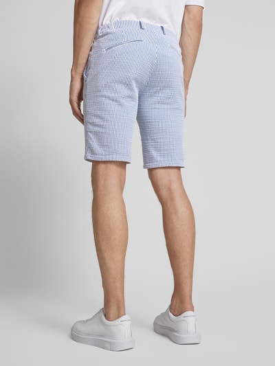 Brax Slim fit bermuda met streepmotief, model 'SILVIO' Blauw - 5