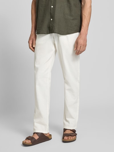 Blend Regular Fit Leinenhose mit Tunnelzug Modell 'BAY' Weiss 4