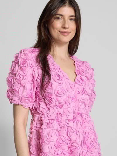 YAS Midi-jurk met structuurmotief, model 'ROSIVA' Lila - 3