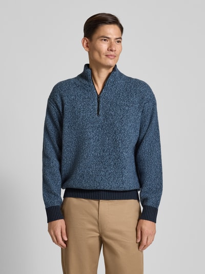 BOSS Orange Regular Fit Troyer aus Woll-Mix mit Yak-Anteil Modell 'KOBEAR' Marine 4