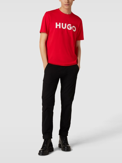 HUGO T-shirt z napisem z logo model ‘DULIVIO’ Czerwony 1