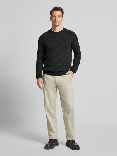 MCNEAL Regular fit gebreide pullover van pure wol Donkergrijs gemêleerd - 1