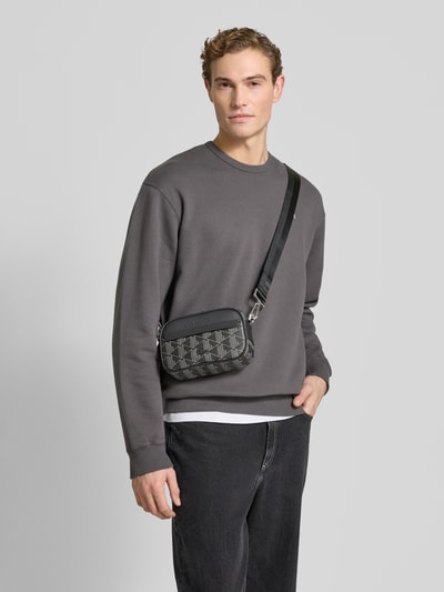 Lacoste Schoudertas met logo-monogram, model 'REPORTER BAG' Zwart - 1